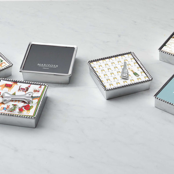 Load image into Gallery viewer, Mariposa Champagne Beaded Napkin Box
