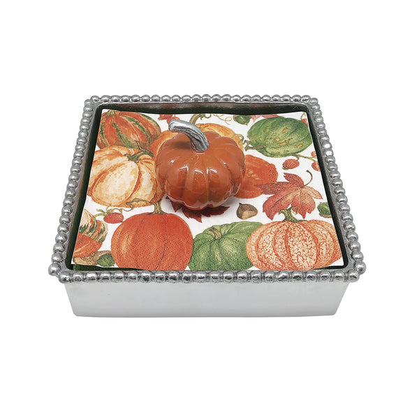 Load image into Gallery viewer, Mariposa Orange Pumpkin Beaded Napkin Box

