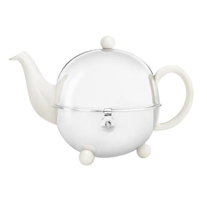 Bredemeijer 30 fl oz Teapot Ceramic/SS Spring White COSY