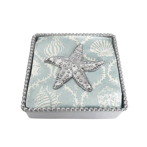 Mariposa Sea Star Beaded Napkin Box