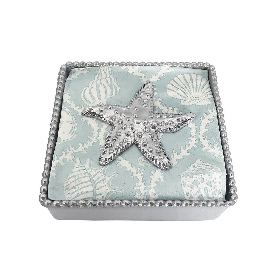 Mariposa Sea Star Beaded Napkin Box
