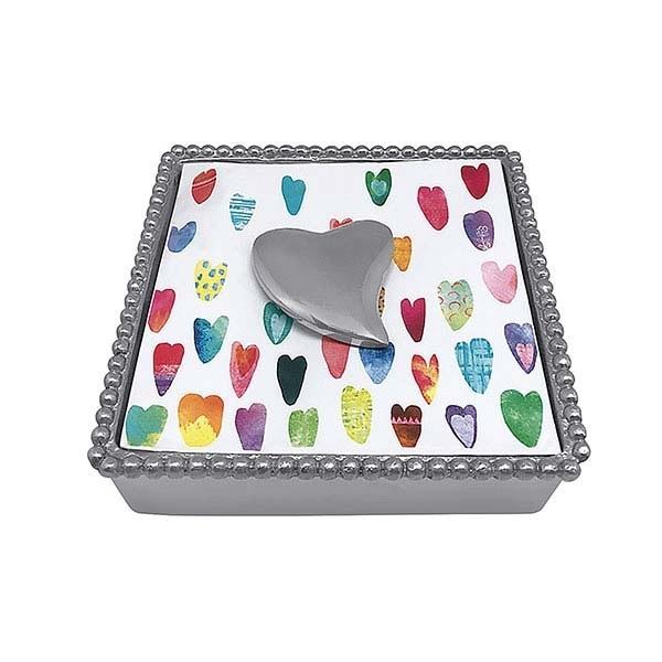 Mariposa Heart Beaded Napkin Box