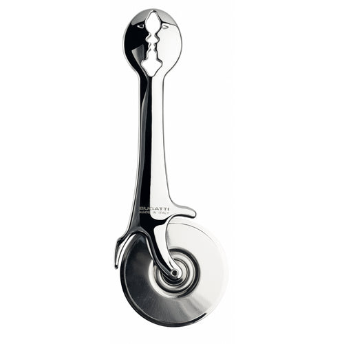Bugatti KISS Pizza Cutter in Stainless Steel and Chromed Zamac