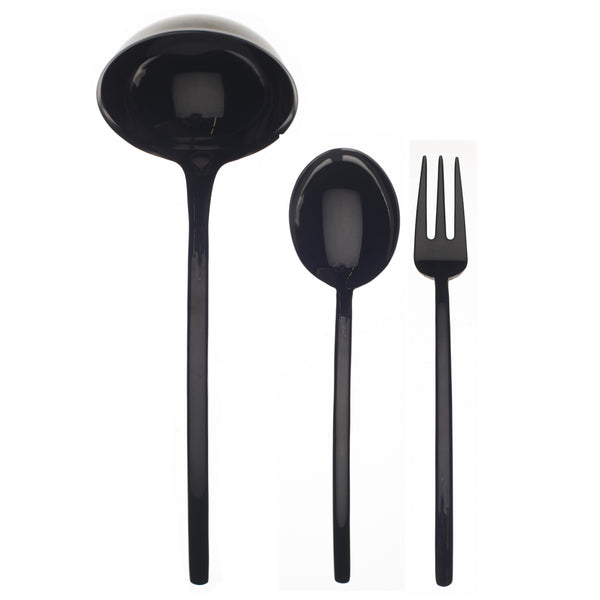 Load image into Gallery viewer, Mepra 3 Pcs Serving Set (Fork Spoon And Ladle) Due Oro Nero
