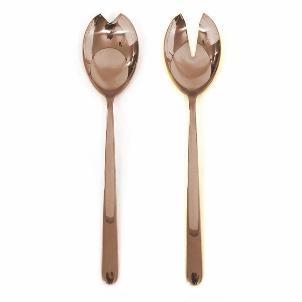 Load image into Gallery viewer, Mepra Salad Servers (Fork And Spoon) Linea Bronzo
