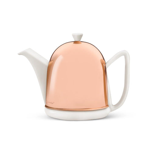Bredemeijer 34 fl oz Teapot Ceramic/ Copper Spring White COSY MANTO