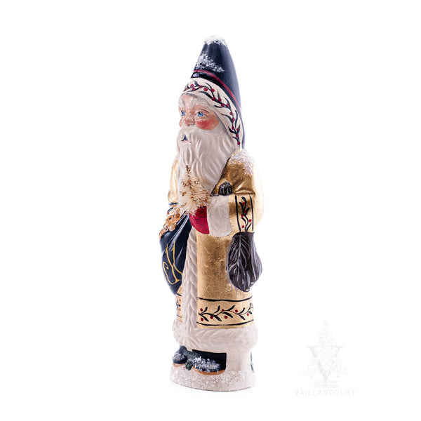 Load image into Gallery viewer, Vaillancourt Folk Art - Gold Coat St. Nick Chalkware Figurine
