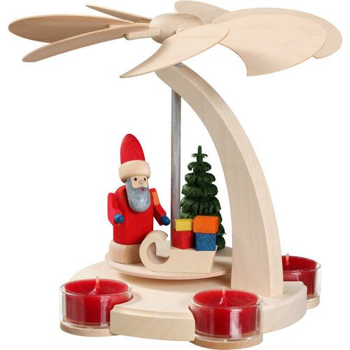 Seiffener Volkskunst Arch Pyramid, Small, Santa With Sleigh 7.1