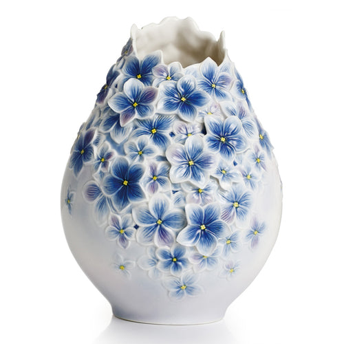 Franz Porcelain Floral Bouquet Collection Sculptured Porcelain Large Vase