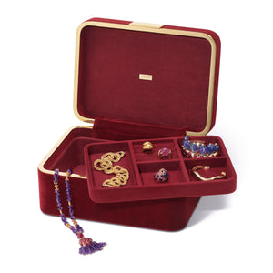 AERIN Beauvais Velvet Jewelry Box - Cinnabar
