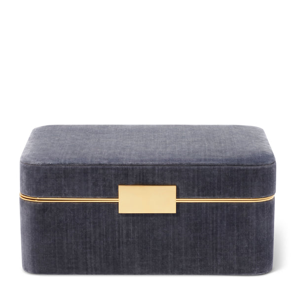 Load image into Gallery viewer, AERIN Beauvais Velvet Jewelry Box - Dusk Blue
