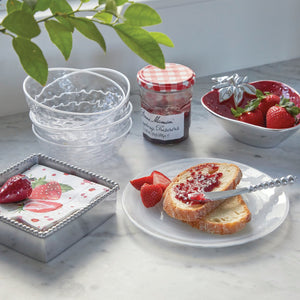 Mariposa Red Strawberry Beaded Napkin Box Set