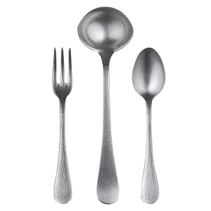 Mepra 3 Pcs Serving Set (Fork Spoon And Ladle) Epoque Pewter