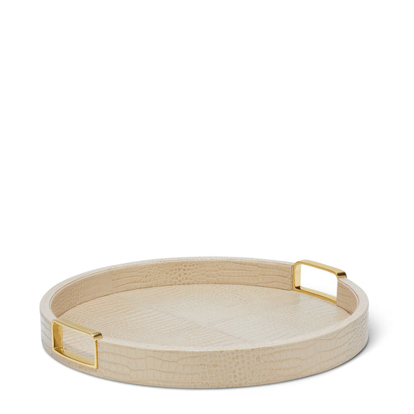 Load image into Gallery viewer, AERIN Carina Croc Small Round Tray
