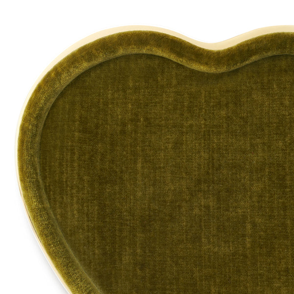 Load image into Gallery viewer, AERIN Valentina Velvet Heart Tray - Moss

