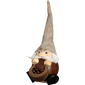 Seiffener Volkskunst Fragrant Gnome Coffee 7.5" Ball-Shaped Incense Smoker