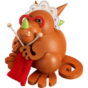 Seiffener Volkskunst Dragon Grandma 3.9" Ball-Shaped Incense Smoker