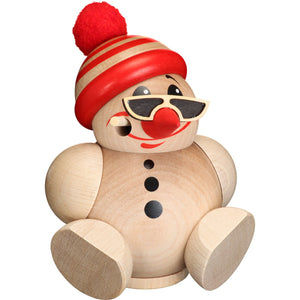Seiffener Volkskunst Cool Man With Bobble Hat 3.9" Ball-Shaped Incense Smoker