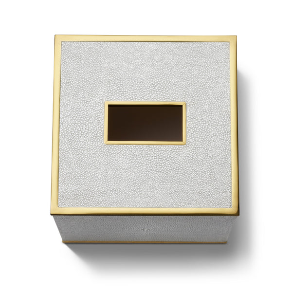 Load image into Gallery viewer, AERIN Classic Shagreen Tissue Box Cover - Dove

