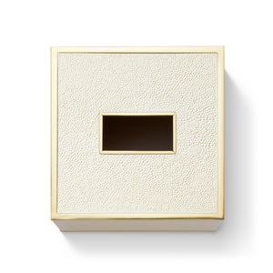 AERIN Classic Shagreen Tissue Box Cover - Cream