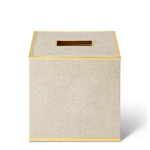 AERIN Classic Shagreen Tissue Box Cover - Wheat