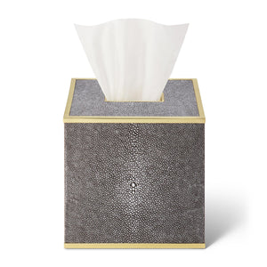AERIN Classic Shagreen Tissue Box Cover - Chocolate