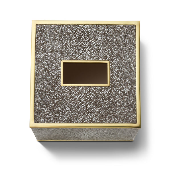 Load image into Gallery viewer, AERIN Classic Shagreen Tissue Box Cover - Chocolate
