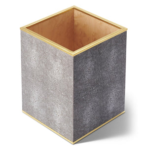 AERIN Classic Shagreen Waste Basket - Chocolate