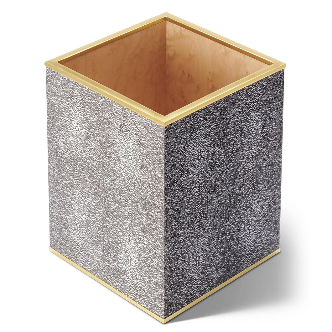 AERIN Classic Shagreen Waste Basket - Chocolate