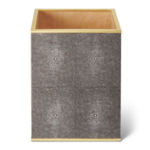 AERIN Classic Shagreen Waste Basket - Chocolate