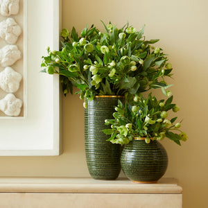 AERIN Calinda Round Vase - Forest Green