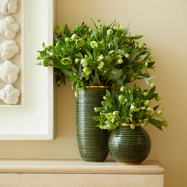 Load image into Gallery viewer, AERIN Calinda Round Vase - Forest Green
