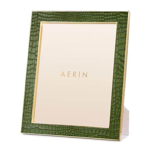 AERIN Classic Croc Leather 8x10 Frame - Verde