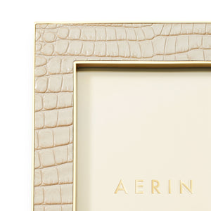 AERIN Classic Croc Leather 4x6 Frame - Fawn
