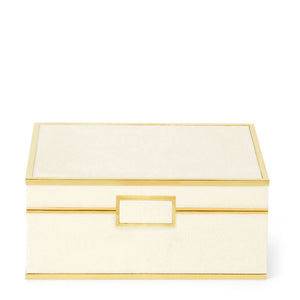 AERIN Classic Shagreen Small Jewelry Box - Cream