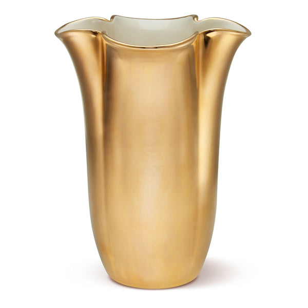 Load image into Gallery viewer, AERIN Gilded Clover Tall Vase - Gold
