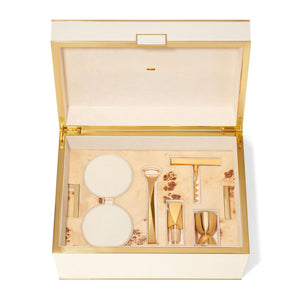 AERIN Classic Shagreen Bar Set - Cream