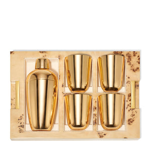 AERIN Classic Shagreen Bar Set - Cream