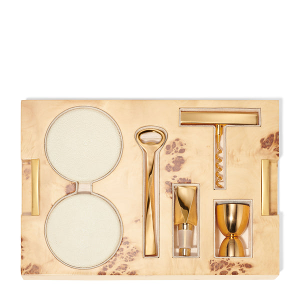 Load image into Gallery viewer, AERIN Classic Shagreen Bar Set - Cream
