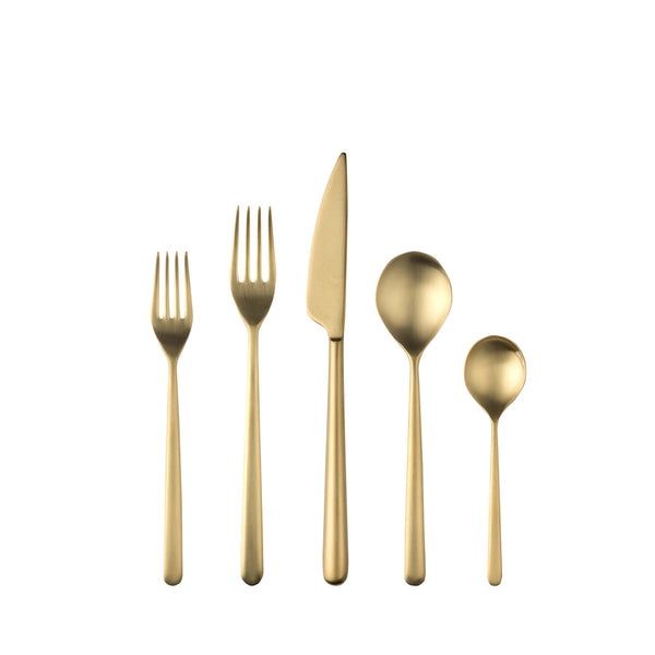 Load image into Gallery viewer, Mepra Cutlery Set 5 Pcs Linea Ice Oro
