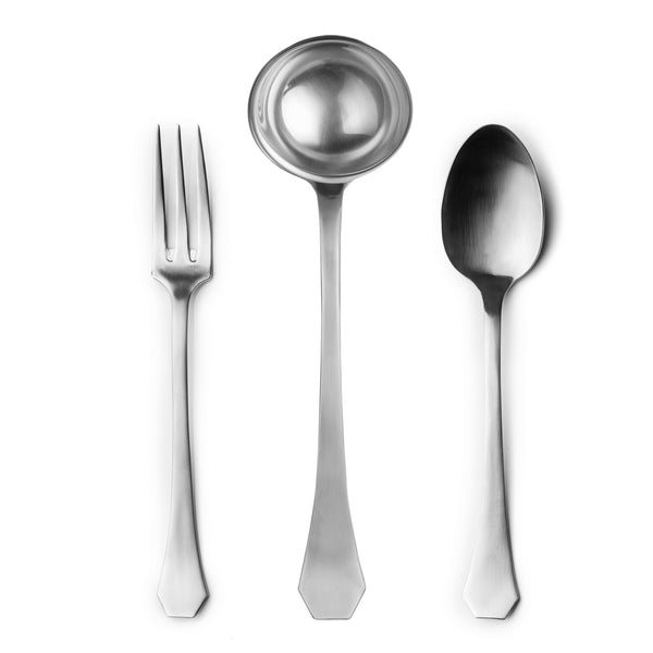 Load image into Gallery viewer, Mepra 3 Pcs Serving Set (Fork Spoon And Ladle) Moretto Ice
