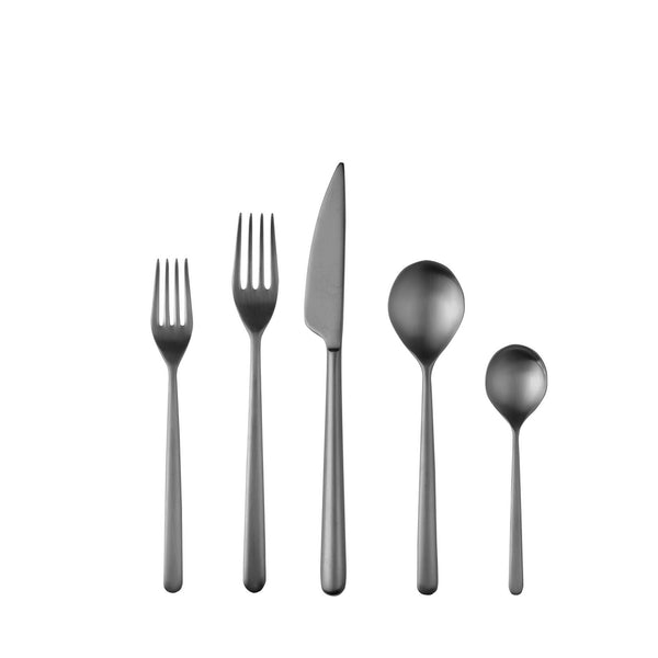 Load image into Gallery viewer, Mepra Cutlery Set 5 Pcs Linea Ice Oro Nero
