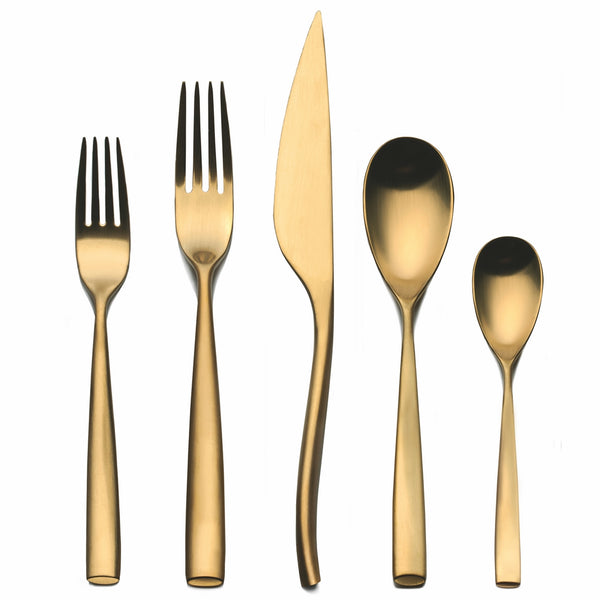 Load image into Gallery viewer, Mepra Cutlery Set 5 Pcs Arte Oro Ice

