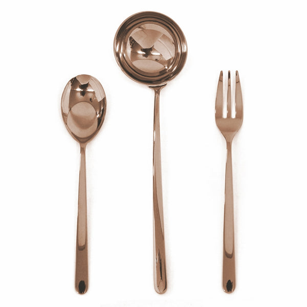 Load image into Gallery viewer, Mepra 3 Pcs Serving Set (Fork Spoon And Ladle) Linea Bronzo
