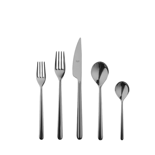 Load image into Gallery viewer, Mepra Cutlery Set 5 Pcs Linea &quot;Oro Nero&quot;
