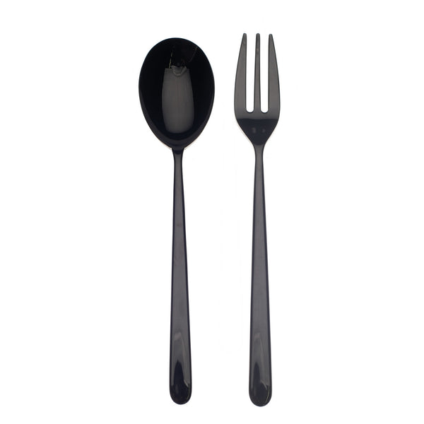 Load image into Gallery viewer, Mepra Serving Set (Fork And Spoon) Linea Oro Nero
