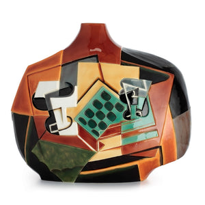 Franz Porcelain Chess And Cup & Saucer Sculptured Porcelain Mid Size Vase (Inspired By Juan Gris)