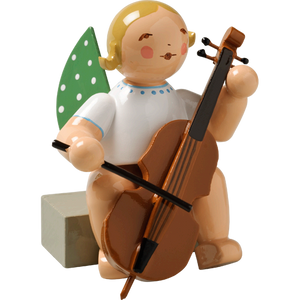 Wendt & Kuhn Angel with Cello, Sitting Figurine