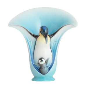 Franz Porcelain Playful Penguins Design Sculptured Porcelain Tealite Holder