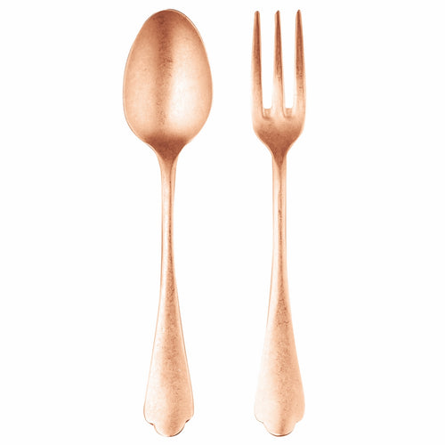 Mepra Serving Set (Fork And Spoon) Dolce Vita Pewter Bronze